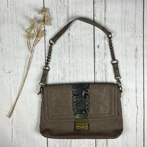 Kate Landry Taupe Snakeskin Details
Shoulder Purse